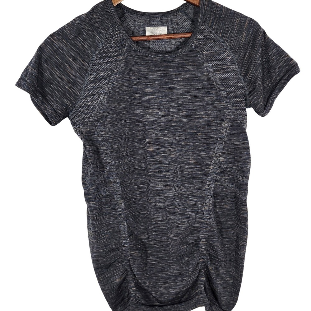 Athleta‎ Dark Gray Speedlight Ruched Athletic T-Shirt Size Medium